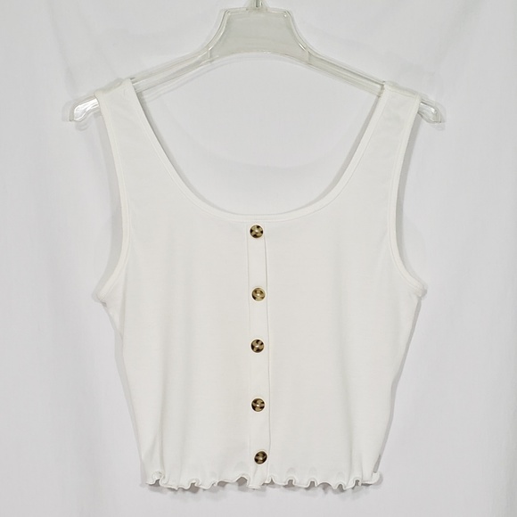 Live in the Moment Tops - New - Live in the Moment White Crop Top - L